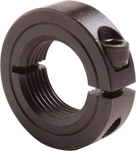 Climax Metal Products - 1-1/8 -7 Thread, Steel, One Piece Threaded Shaft Collar - 1-7/8" Outside Diam, 1/2" Wide - Apex Tool & Supply