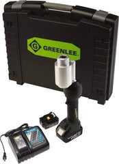 Greenlee - 4 Piece, 0.88 to 2.4165" Punch Hole Diam, Hydraulic Knockout Set - Round Punch, 10 Gage Stainless Steel, 10 Gage Mild Steel - Apex Tool & Supply