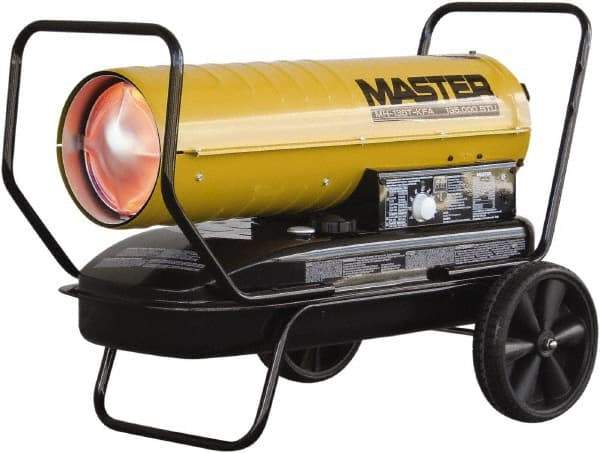 Master - 135,000 BTU Rating, Multi-Fuel Forced Air Heater - 3,375 Sq Ft Max Heating Area, 10 Gal Capacity, Fuel with Kerosene, Diesel & Fuel Oil - Apex Tool & Supply