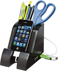 Victor - Black Smart Charge Pencil Cup with USB Charging Hub - Use with Mini USB & USB Powered Devices - Apex Tool & Supply