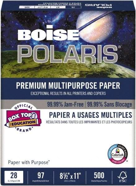 Boise - 8-1/2" x 11" White Copy Paper - Use with Laser Printers, Copiers, Inkjet Printers - Apex Tool & Supply