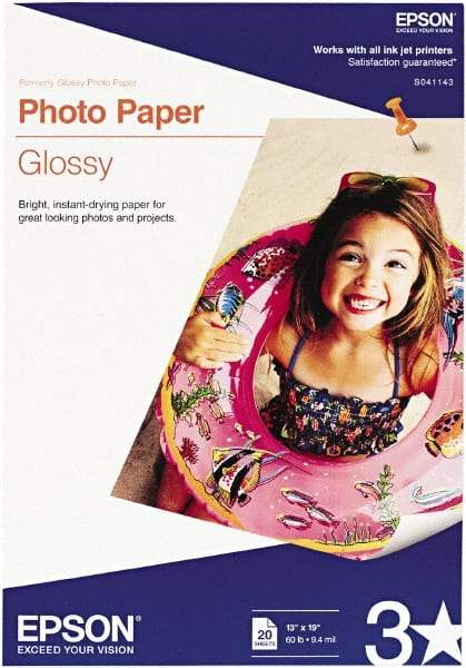 Epson - 13" x 19" White Photo Paper - Use with Inkjet Printers - Apex Tool & Supply