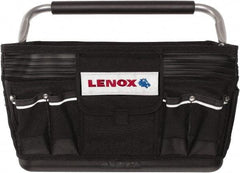 Lenox - 23 Pocket Black Ballistic Nylon Tool Bag - 19" Wide x 10" Deep x 12" High - Apex Tool & Supply