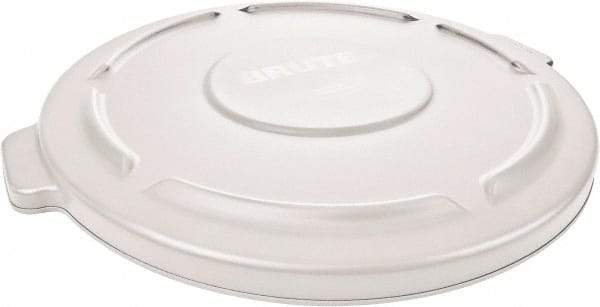 Rubbermaid - Round Lid for Use with 32 Gal Round Trash Cans - White, Low-Density Polyethylene, For Brute Trash Cans - Apex Tool & Supply