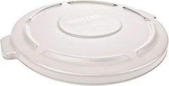 Rubbermaid - Round Lid for Use with 32 Gal Round Trash Cans - White, Low-Density Polyethylene, For Brute Trash Cans - Apex Tool & Supply