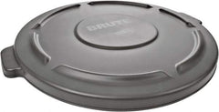 Rubbermaid - Round Lid for Use with 32 Gal Round Trash Cans - Gray, Low-Density Polyethylene, For Brute Trash Cans - Apex Tool & Supply