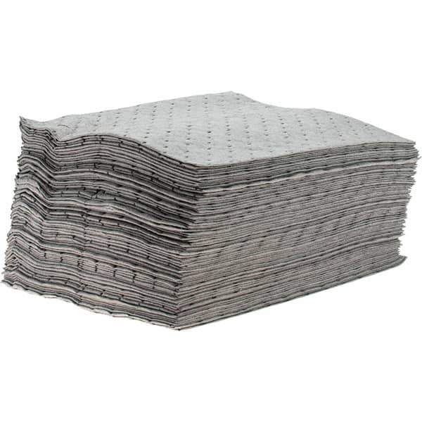Brady SPC Sorbents - 20.5 Gal Capacity per Package, Universal Pad - 17" Long x 15" Wide, Gray, Polypropylene - Apex Tool & Supply