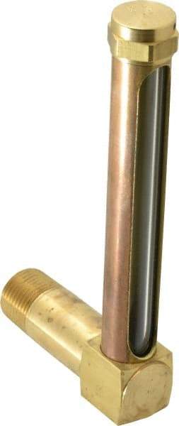 LDI Industries - 4-1/4 Inch Long Sight, 1/2 Inch Thread Size, Buna-N Seal Long Elbow, Vented Oil-Level Indicators and Gauge - 5-7/16 Inch Length to Center of Base - Apex Tool & Supply