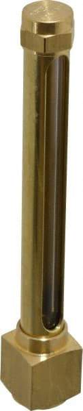 LDI Industries - 4-1/4 Inch Long Sight, 1/4 Inch Thread Size, Buna-N Seal Elbow to Female Thread, Vented Oil-Level Indicators and Gauge - 5-3/4 Inch Length to Center of Base - Apex Tool & Supply