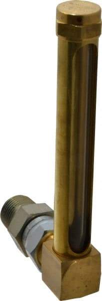 LDI Industries - 4-1/4 Inch Long Sight, 1/2 Inch Thread Size, Buna-N Seal Union Coupling, Vented Oil-Level Indicators and Gauge - 5-7/16 Inch Length to Center of Base - Apex Tool & Supply