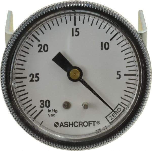 Ashcroft - 2-1/2" Dial, 1/4 Thread, 30-0 Scale Range, Pressure Gauge - Center Back Connection Mount - Apex Tool & Supply
