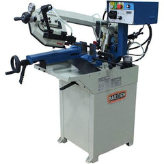 Baileigh - 8.26 x 6.69" Max Capacity, Manual Geared Head Horizontal Bandsaw - 66 to 280 SFPM Blade Speed, 110 Volts, 0 to 60°, 1 hp, 1 Phase - Apex Tool & Supply