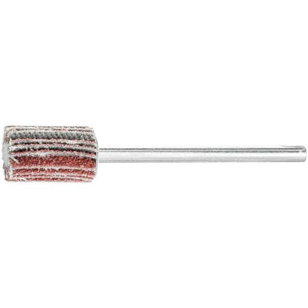 PFERD - 3/8" Diam x 5/8" Face Width, Aluminum Oxide Coated Mounted Flap Wheel - 1/8" Shank Mount, 60 Grit, 75,000 Max RPM - Apex Tool & Supply