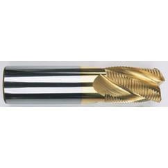 1/4" Dia. - 2-1/2 OAL - Chip Breaker-Solid CBD - TiCN-Single End Roughing End Mill - 4 FL - Apex Tool & Supply