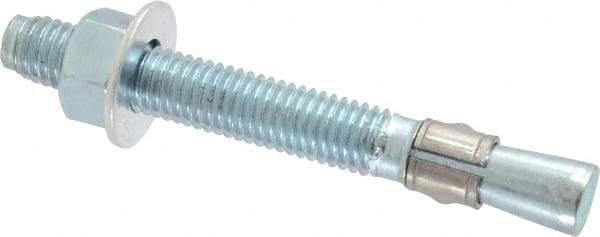 Red Head - 1/2" Diam, 1/2" Drill, 4-1/4" OAL, 5-3/4" Min Embedment Wedge Expansion Concrete Anchor - Grade 3 Steel, Zinc-Plated Finish, Tie Wire Head, 2-3/4" Thread Length - Apex Tool & Supply