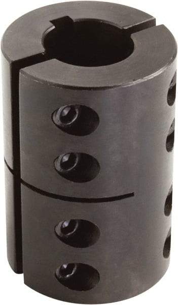 Climax Metal Products - 1-1/2" Inside x 2-1/2" Outside Diam, Two Piece Rigid Coupling with Keyway - 3-3/4" Long x 3/8" Keyway Width x 3/16" Keyway Depth - Apex Tool & Supply