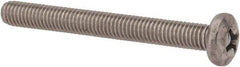Made in USA - #10-32 UNF, 1-3/4" Length Under Head Phillips Drive Machine Screw - Pan Head, Grade 18-8 Stainless Steel, Uncoated, Without Washer - Apex Tool & Supply