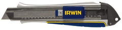 Irwin - Snap Utility Knife - 9mm Blade, Blue & Yellow Handle, 3 Blades Included - Apex Tool & Supply