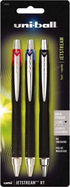Uni-Ball - Roller Ball 1mm Retractable Pen - Black, Red & Blue - Apex Tool & Supply