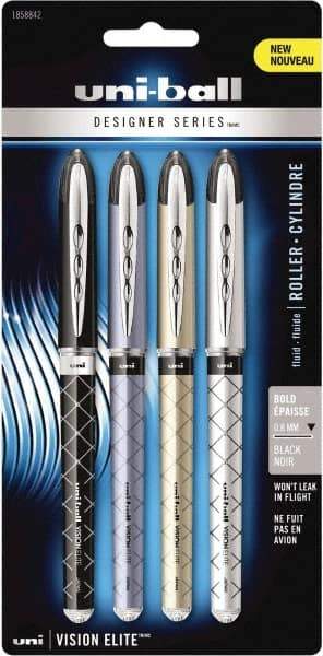 Uni-Ball - Roller Ball 0.8mm Stick Pen - Black - Apex Tool & Supply