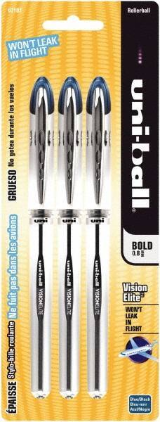 Uni-Ball - Roller Ball 0.8mm Stick Pen - Blue & Black - Apex Tool & Supply