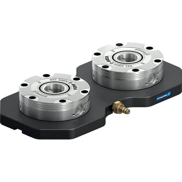 Schunk - NSL Manual CNC Quick Change Clamping Module - 2 Module Center, Top Mount, 7,500 kN Retention Force, 6 bar (87 Lb/Sq In) Unlocking Pressure, 0.005mm Repeatability - Apex Tool & Supply