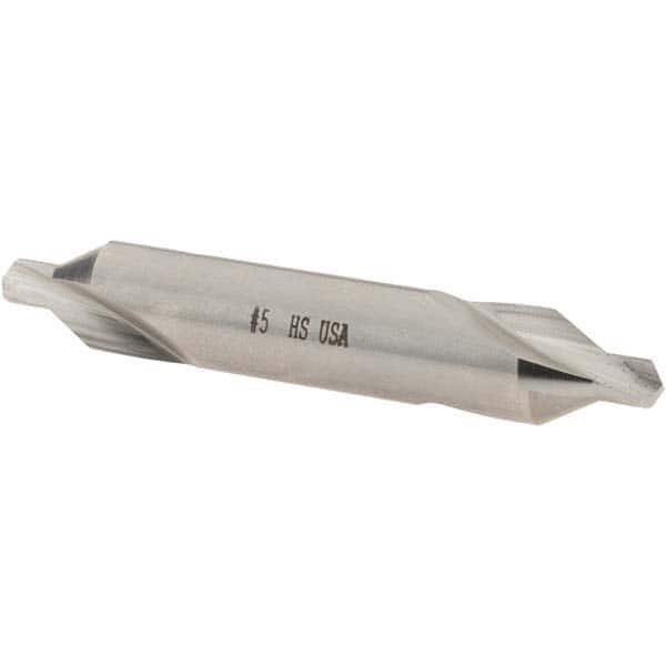 Cle-Line - #5 Plain Cut 60° Incl Angle High Speed Steel Combo Drill & Countersink - Apex Tool & Supply