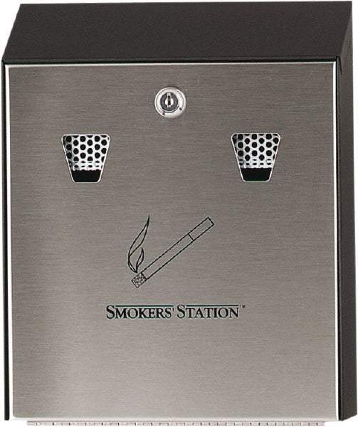 Rubbermaid - Steel Wall Mounted Ashtray - 10" Wide x 12-1/2" High - Apex Tool & Supply