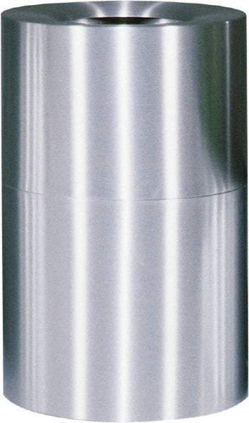 Rubbermaid - 62 Gal Aluminum Round Decorative Waste Receptacle With Top - Aluminum, 35" High - Apex Tool & Supply
