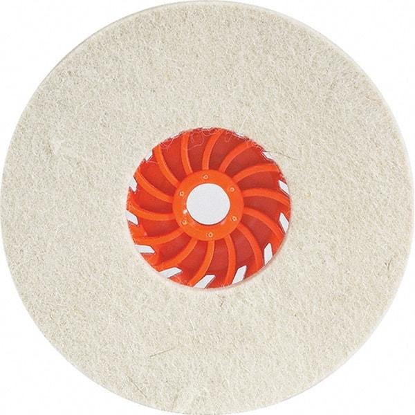 WALTER Surface Technologies - 5" Diam x 1/2" Thick Unmounted Buffing Wheel - Felt Cup Disc, 5/8-11 Arbor Hole, Hard Density - Apex Tool & Supply