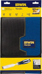 Irwin - 5 Piece Wood Chisel Set - Acetate, Sizes Included 1/4 to 1-1/4" - Apex Tool & Supply