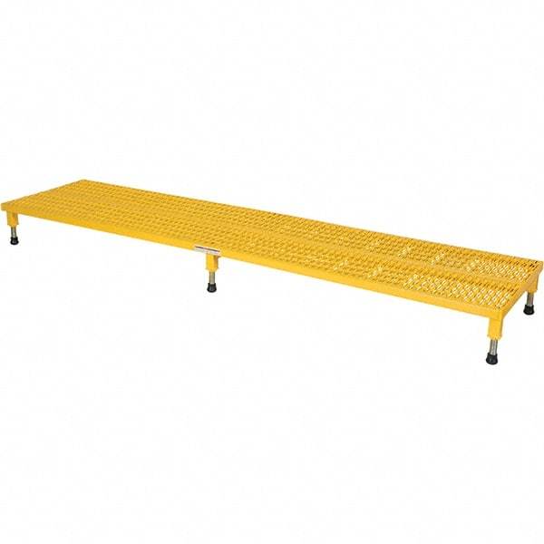 Vestil - 5" High x 24" Wide x 96" Deep, Yellow Step Stand - Steel, 500 Lb Capacity - Apex Tool & Supply