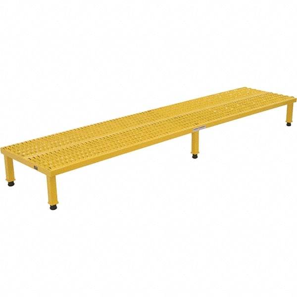 Vestil - 9" High x 24" Wide x 96" Deep, Yellow Step Stand - Steel, 500 Lb Capacity - Apex Tool & Supply