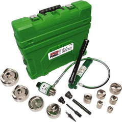Greenlee - 18 Piece, 0.885 to 4.544" Punch Hole Diam, Power Knockout Set - Round Punch, 10 Gage Mild Steel - Apex Tool & Supply