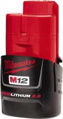Milwaukee Tool - 12 Volt Lithium-Ion Power Tool Battery - 2 Ahr Capacity, 45 min Charge Time, Series M12 RED - Apex Tool & Supply
