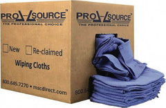 PRO-SOURCE - 25 Inch Long x 16 Inch Wide Virgin Cotton Rags - Blue, Huck, Lint Free, 10 Lbs. at 5 to 7 per Pound, Box - Apex Tool & Supply