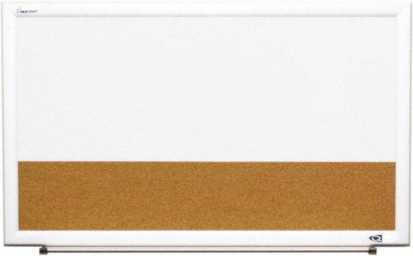 Ability One - 2" High x 22" Wide Combination Dry Erase and Natural Cork - Melamine, 32" Deep - Apex Tool & Supply