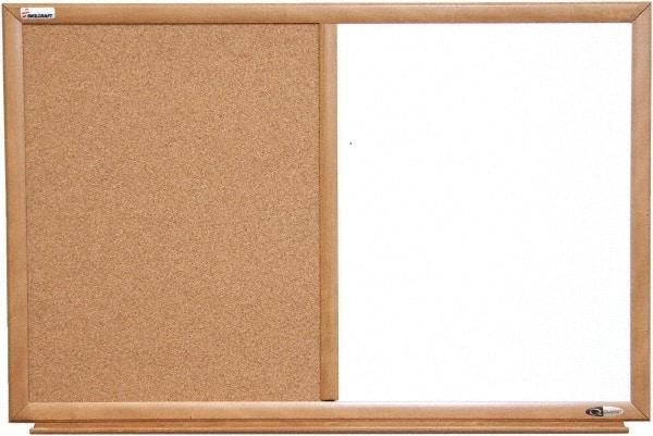 Ability One - 2" High x 26" Wide Combination Dry Erase and Natural Cork - Melamine, 40" Deep - Apex Tool & Supply