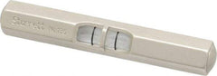 Starrett - 2-1/2 Inch Long, Horizontal, Tubular and Pocket Level - Satin Nickel-Plated, 1 Vial - Apex Tool & Supply