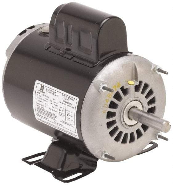 US Motors - 7-1/2 hp, ODP Enclosure, No Thermal Protection, 1,730 RPM, 230 Volt, 60 Hz, Single Phase Permanent Split Capacitor (PSC) Motor - Size 215T Frame, Rigid Mount, 1 Speed, Ball Bearings, 35.5 Full Load Amps, F Class Insulation - Apex Tool & Supply