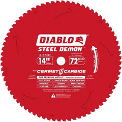 Freud - 14" Blade Diam, 90 Teeth, Carbide-Tipped Cold Saw Blade - 1" Arbor Hole Diam, 0.071" Blade Thickness - Apex Tool & Supply