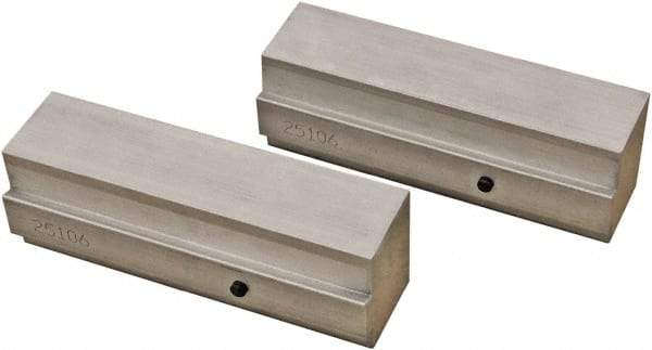 CarveSmart - 1-1/2" Wide x 2" High x 1-1/2" Thick, Flat/No Step Vise Jaw - Soft, Aluminum, Fixed Jaw, Compatible with 6" Vises - Apex Tool & Supply