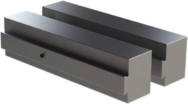 CarveSmart - 1-1/2" Wide x 2" High x 1-1/2" Thick, Flat/No Step Vise Jaw - Soft, Aluminum, Fixed Jaw, Compatible with 6" Vises - Apex Tool & Supply