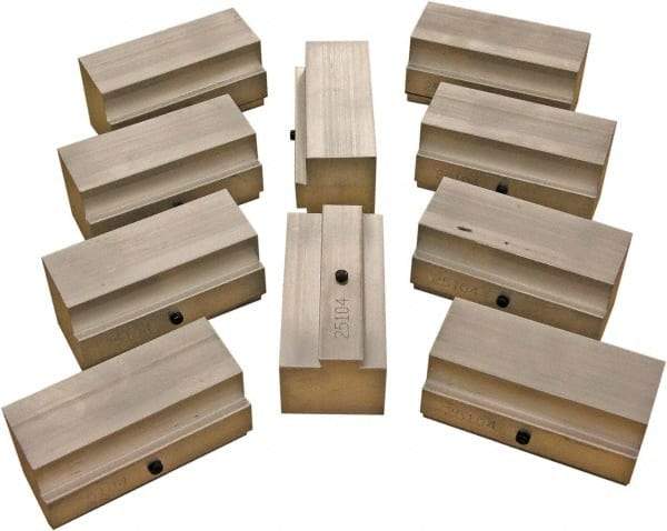 CarveSmart - 1-1/2" Wide x 2" High x 1-1/2" Thick, Flat/No Step Vise Jaw - Soft, Aluminum, Fixed Jaw, Compatible with 6" Vises - Apex Tool & Supply