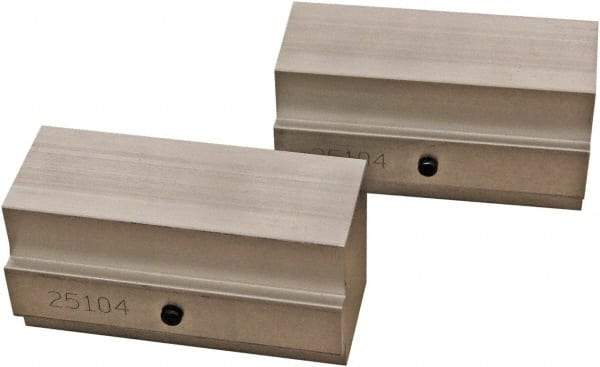 CarveSmart - 1-1/2" Wide x 2" High x 1-1/2" Thick, Flat/No Step Vise Jaw - Soft, Aluminum, Fixed Jaw, Compatible with 6" Vises - Apex Tool & Supply