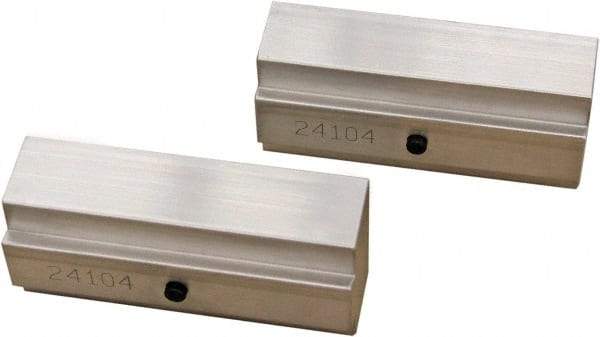 CarveSmart - 1" Wide x 1.71" High x 1" Thick, Flat/No Step Vise Jaw - Soft, Aluminum, Fixed Jaw, Compatible with 6" Vises - Apex Tool & Supply