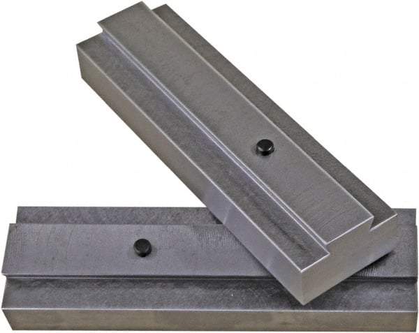 CarveSmart - 3/4" Wide x 1.71" High x 3/4" Thick, Flat/No Step Vise Jaw - Soft, Ductile Iron, Fixed Jaw, Compatible with 6" Vises - Apex Tool & Supply