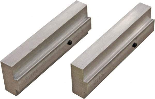 CarveSmart - 3/4" Wide x 2" High x 3/4" Thick, Flat/No Step Vise Jaw - Soft, Aluminum, Fixed Jaw, Compatible with 6" Vises - Apex Tool & Supply