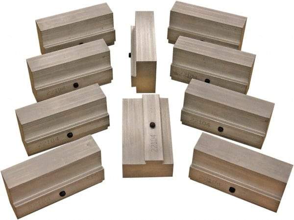 CarveSmart - 1" Wide x 2-1/4" High x 1" Thick, Flat/No Step Vise Jaw - Soft, Aluminum, Fixed Jaw, Compatible with 6" Vises - Apex Tool & Supply