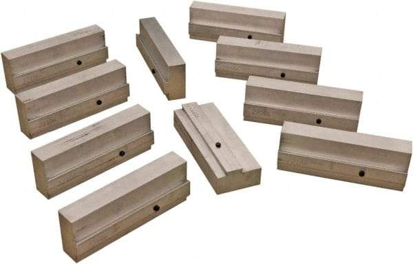 CarveSmart - 1" Wide x 2-1/4" High x 1" Thick, Flat/No Step Vise Jaw - Soft, Aluminum, Fixed Jaw, Compatible with 6" Vises - Apex Tool & Supply